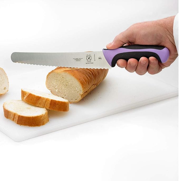Mercer Culinary Millennia Color Handle Cutlery 10" Bread Knife (Wavy Edge Wide) Purple