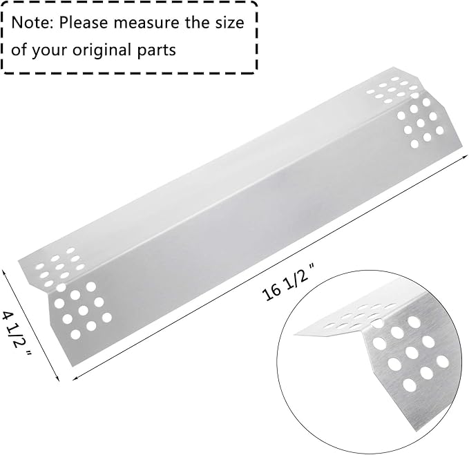 Hisencn Repair Kit Replacement for Kitchen Aid 720-0819 720-0787D 720-0819G 720-0953 720-0953A 730-0953 Gas Grill Model, Stainless Steel 16.5 inch Grill Burners Tube, Heat Plate Tent Shield Deflector