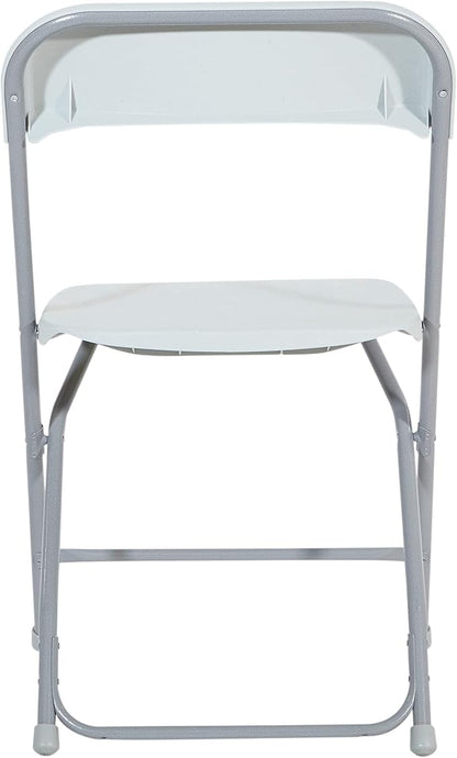 Office Star Resin 5-Piece Folding Square Table and Chair Set, Light Grey