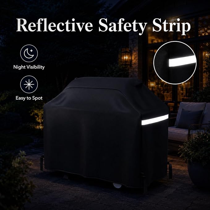 GRISUN Waterproof Grill Cover 55 Inch for Outdoor Grill | Fits Weber, Char-Broil, Nexgrill, Monument, Dyna-Glo and More, Heavy-Duty 600D Anti-Fade BBQ Gas Grill Cover