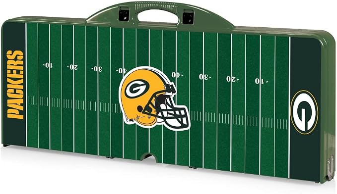 Picnic TIME NFL Football Field Folding Picnic Table, Camping Table, Outdoor Table with Umbrella Hole