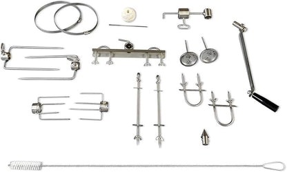 SPITJACK XB125C Pig, Whole Hog, Lamb BBQ Spit Roaster Rotisserie Kit. Electric 120W Motor, 72 Inch Spit Rod, All Stainless Trussing Hardware, Accessories for Portable Charcoal Barbecue, Outdoor Fire
