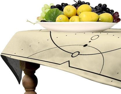 Vintage Tarot Moon Sun Tablecloth Moon Phase Star Galaxy Space Esoteric Astrology Table Cloth Water Resistant Wipeable Table Cover for Farmhouse Picnic Party Holiday Kitchen Dinner Table 60"x90"