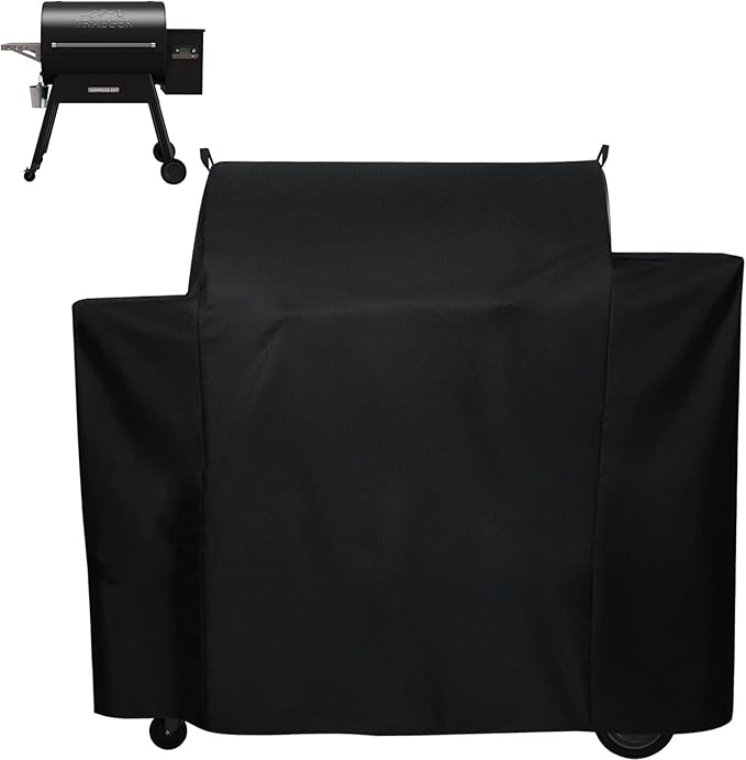 Grill Cover for Traeger Ironwood 885 Electric Wood Pellet Grill Replacement BAC513 Cover, Waterproof Full-Length Cover for Traeger Smoker Grill TFB89BLFC Wood Pellet Models, Outdoor Pellet BBQ Cover