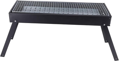 Portable Charcoal BBQ Grill, Foldable Barbecue Grill for Outdoor Camping Picnic, Lightweight Stainless Steel Grill with Large Cooking Surface, Multi Vent Design for Even Heat Distr