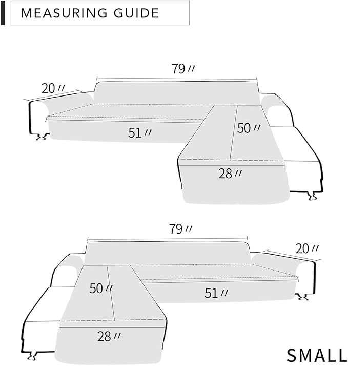 Easy-Going Reversible L-Shape Sectional Couch Cover, Small, Brown/Brown | Soft Sofa Slipcover For Dogs, Fits Left/Right Chaise Lounge Protector, Water Resistant Mat For Living Room