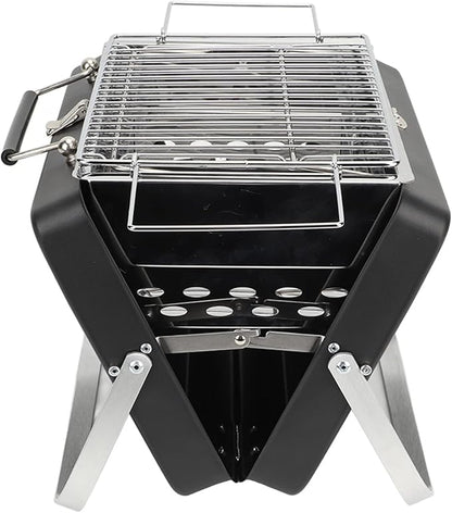 Barbecue Grill, Charcoal Grill Folding Portable Lightweight Barbecue Grill Tools Portable Charcoal BBQ Grill Folding Notebook Grill for Camping Outdoor Cooking Backyard Picnic(Black)
