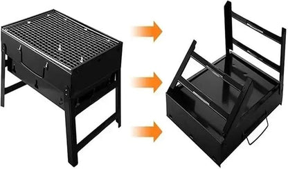 Portable BBQ Charcoal Grill Stainless Steel Small Mini Tool Kit Outdoor Cooking Camping Picnic Beach