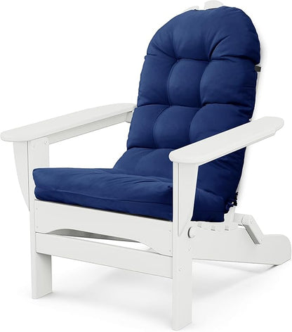 Adirondack Chair Cushion, Outdoor Patio Furniture Seat Pad, Waterproof | Waterproof cover with straps, PP cotton, high back thick seat pad for adirondack rocking chair indoor outdoor porch 44x19x4