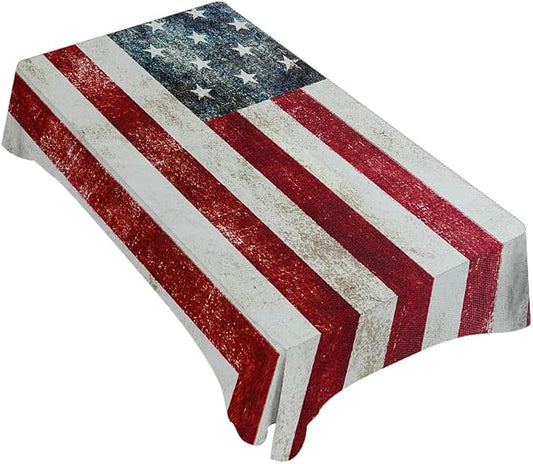 TKS MITLAN National Flag Tablecloth Decor Patriotic Vintage Classic Graffiti Table Cloth Dining Room Kitchen Table Cover 60" X 84" Oblong/Rectangle