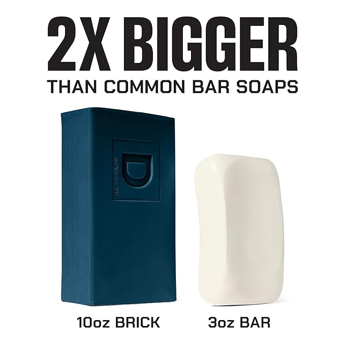 Duke Cannon Naval Diplomacy Big Brick Soap Bar 10 oz - Ocean Air + Mandarin Scent, Triple Milled Long-Lasting Natural Soap, Large Men’s Bar, Supports U.S. Veterans, 4 Pack