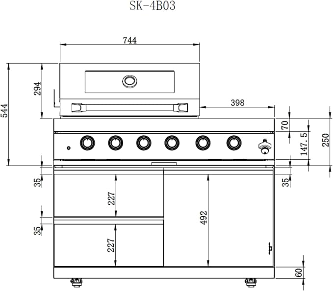 BBQ Island Outdoor Kitchen: 46-Inch 4-Burner 720000 BTU Modular Grill Islands with Rotisserie Kit, Storage Drawers - Pre-Assembled Outdoor Kitchen Island with Grill for Backyard