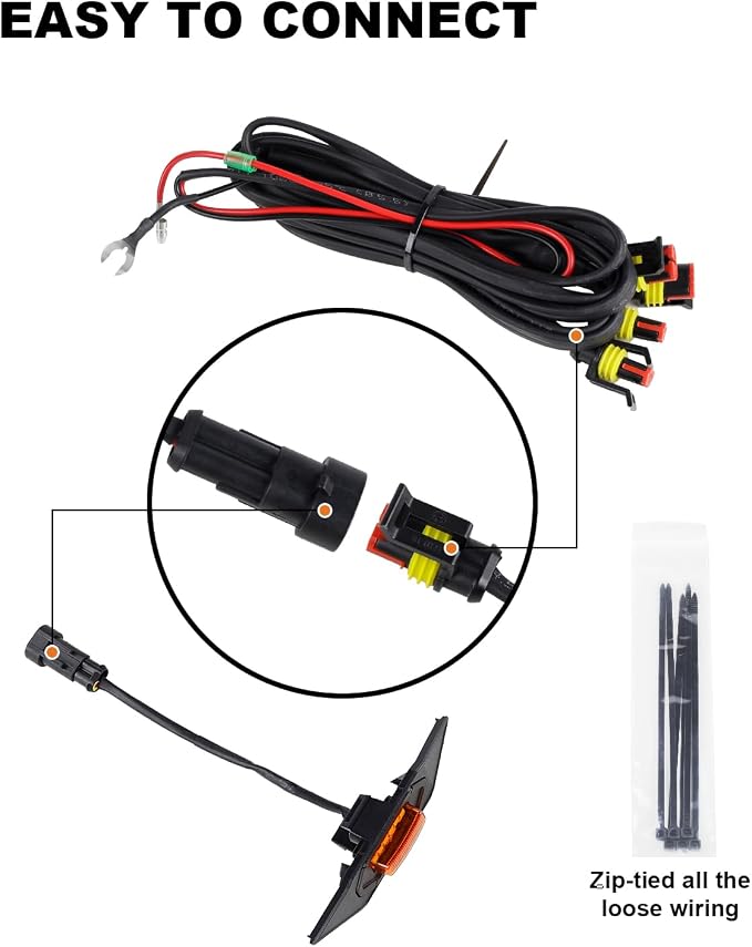 SEVEN SPARTA 4 PCS Grill Led Lights with Fuse Adaptor Compatible with 2020-2023 Toyota Tacoma TRD Off Road & Sport OEM Front Grille, Full-Cover (Amber Light with Amber Shell)