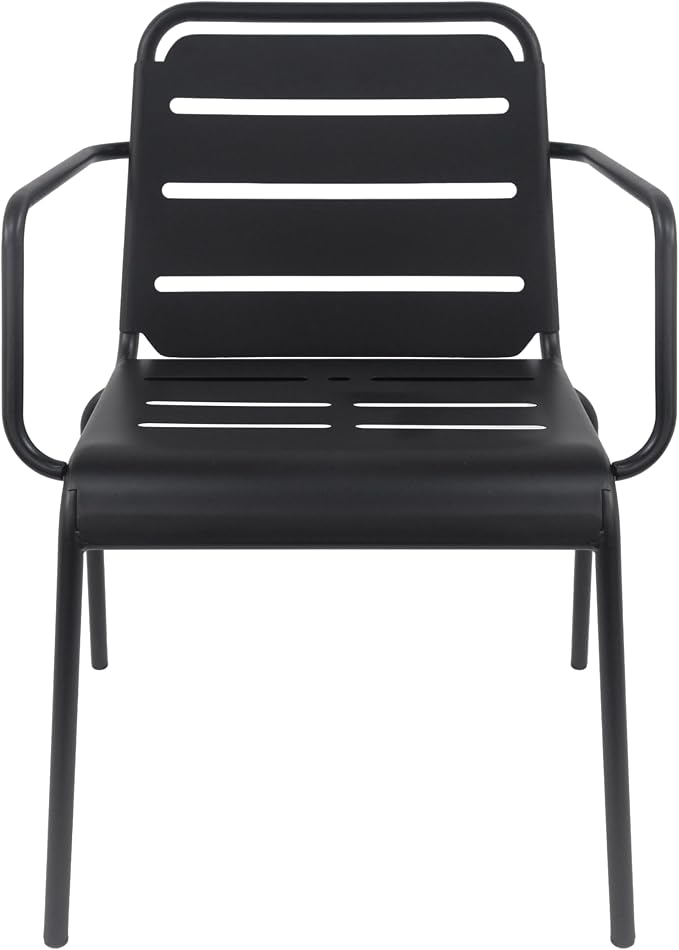 Christopher Knight Home Jodi Outdoor Bistro Set, 3-Piece Bistro Table and Chairs Set of 2, Patio Furniture Set with Iron Frame, Patio Conversation Set for Poolside/Garden Cafeteria, Matte Black