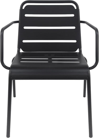 Christopher Knight Home Jodi Outdoor Bistro Set, 3-Piece Bistro Table and Chairs Set of 2, Patio Furniture Set with Iron Frame, Patio Conversation Set for Poolside/Garden Cafeteria, Matte Black