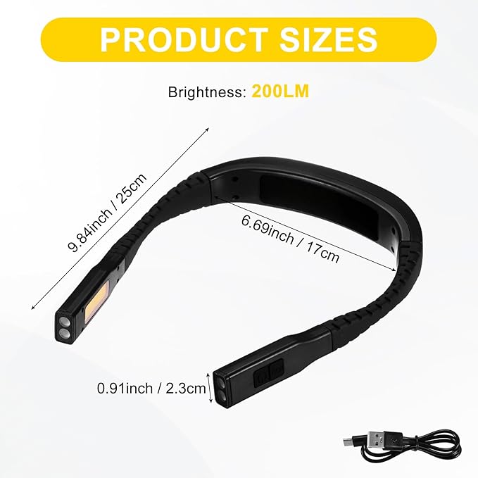 M METERXITY Grill Light for Outdoor Barbecue Grilling Accessories, ABS LED Neck Reading Light for Men Women Readers/Camping/Knitting/Crochet Accessories, BBQ Lighting [Black]