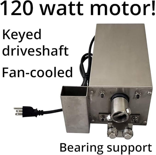 SPITJACK XB125C Pig, Whole Hog, Lamb BBQ Spit Roaster Rotisserie Kit. Electric 120W Motor, 72 Inch Spit Rod, All Stainless Trussing Hardware, Accessories for Portable Charcoal Barbecue, Outdoor Fire
