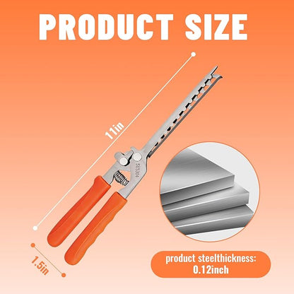 Rib Membrane Removal Tool, 11 Inch Stainless Steel Rib Prep Tool Membrane Remover, Pork Rib Skinner with Non-Slip Handle for Effortless BBQ Preparation (Orange)