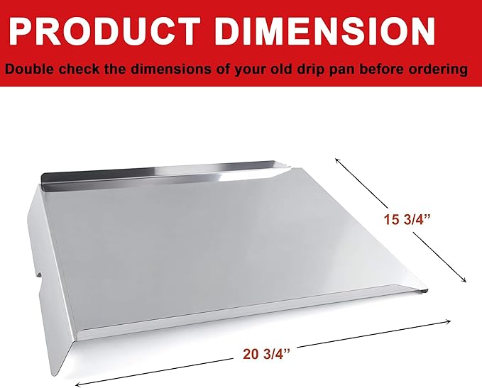 BAC012 Drip Pan for Traeger Pro 20/575 Series Smoker Grills, BBQ07C BCA070 Drip Pan Heat Baffle Replacement for Traeger Pellet Smoker Grill, Lil' Tex Grills, Grease Drip Tray for Grill Accessory