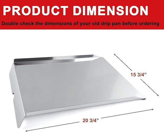 BAC012 Drip Pan for Traeger Pro 20/575 Series Smoker Grills, BBQ07C BCA070 Drip Pan Heat Baffle Replacement for Traeger Pellet Smoker Grill, Lil' Tex Grills, Grease Drip Tray for Grill Accessory