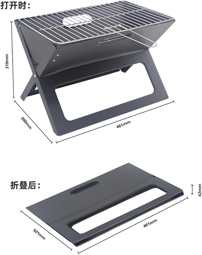 Foldable and Portable Portable Charcoal BBQ Grill Tabletop Camping For Home Party Outdoor Backyard Heat Resistant