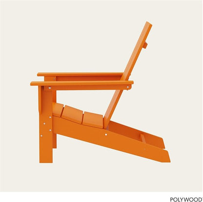 POLYWOOD Contemporary Modern Oversized Adirondack Chair in Tangerine
