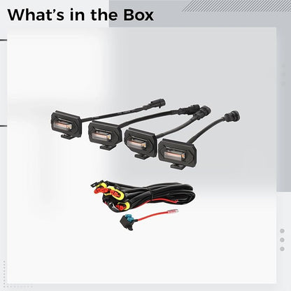 Grill Lights - TRD, Led White Light, Fits 2020+, Includes Four Lights, Fuse, Wire Harness, Size 7.1 X 15.7 X 2.4 in