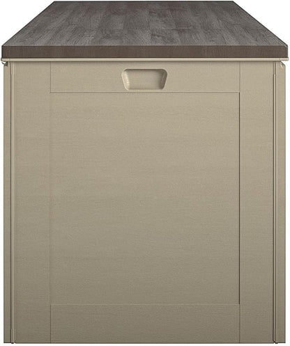 Cosco Outdoor Living 180 Gallon Patio Storage Box, Extra Large, Lockable Lid, Weather-Resistant, Tan/Brown