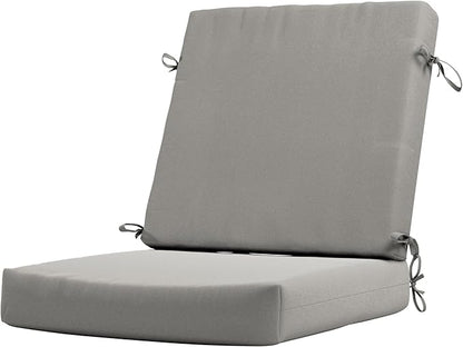 California Umbrella Outdoor Dining Chair, Patio Seat Cushion, 20 x 40 Inch, Premium Outdoor Memory Foam, Fade Resistant Sunbrella Fabric, Fabric Ties,Granite