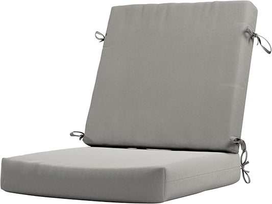 California Umbrella Outdoor Dining Chair, Patio Seat Cushion, 20 x 40 Inch, Premium Outdoor Memory Foam, Fade Resistant Sunbrella Fabric, Fabric Ties,Granite