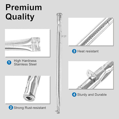 Uniflasy Grill Parts for Dyna-Glo DGH474CRP DGH450CRP,Grill Replacement Part Kit for Dyna-Glo 3/4/5 Burner Grill,Porcelain Steel Grill Heat Plate, Stainless Steel Burner Tube,Cooking Grates