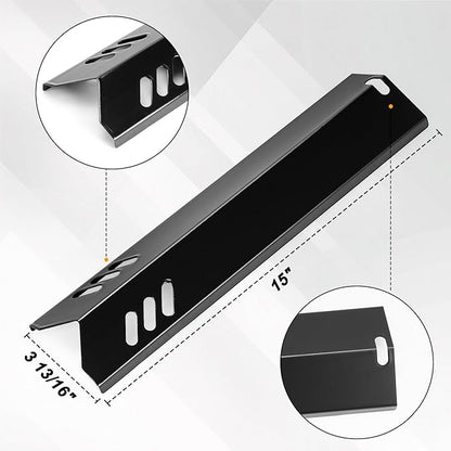 JCLMER 15 inch Grill Heat Shields Replacment for Dyna-Glo DGF510SBP, DGF493BNP, Porcelain Grill Heat Plates for Backyard Grill Replacement Parts BY15-101-001-02, BY13-101-001-13, GBC1460W, 4-Pack