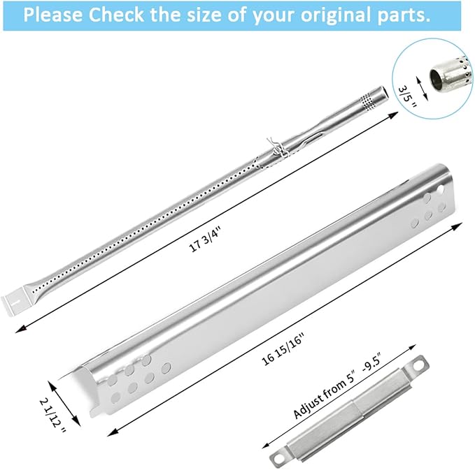 Grill Replacement Parts for Charbroil Performance 4 Burner 463342119, 463332718, 463347017, 463361017, 463673017, 463376018P2, G470-5200-W1 Burner G470-0004-W1A Heat Plate for 463342119, 463332718