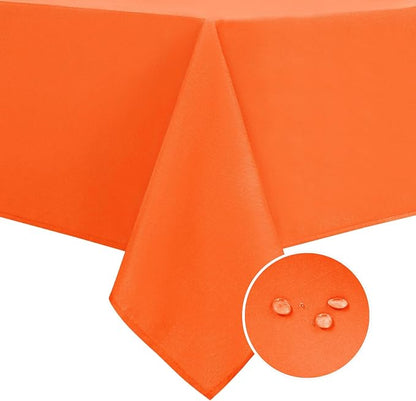 DWCN Fall Tablecloth - Square Halloween Decorations Washable Table Cloth, Fabric Table Cover for Kitchen Dining Room Party and Outdoor Use, Pumpkin Orange, 54 x 54 Inch