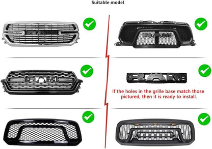 3 Piece Grill Emblem Letter Light Compatible with 2019-2024 RAM 1500 Grill Letter Light Aftermarket Set (White for 19-24)