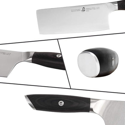 TUO Meat Cleaver Knife, 7 Inch Chopping Knife for Poultry & Vegetable, High Carbon German Stainless Steel, Ergonomic Pakkwood Handle with Gift Box - Falcon Series