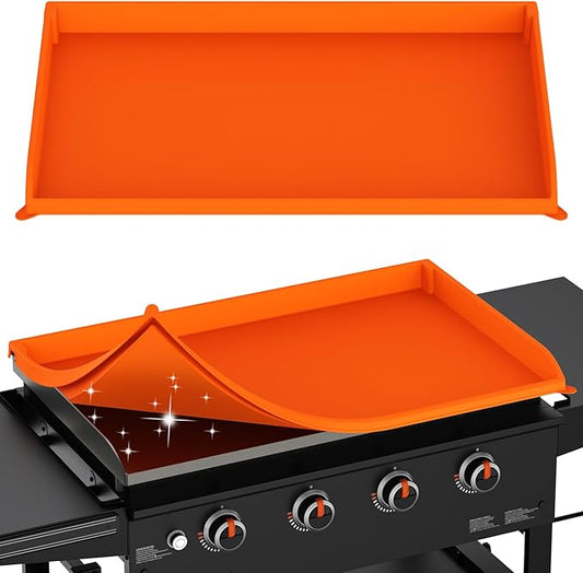 Silicone Griddle Cover for Blackstone - Full Protection Waterproof Griddle Top Cover All Year Round Protective Mat for Black Stone Accessories (36" Orange)