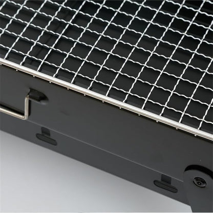 Portable Charcoal Grill for Camping BBQ Grills Outdoor Barbecue Grill Smokeless Folding Black Steel Stove with Pull-Out Ash Tray,35 * 27 * 19.5Cm-D