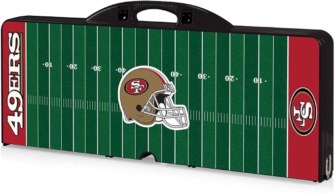 Picnic TIME NFL Football Field Folding Picnic Table, Camping Table, Outdoor Table with Umbrella Hole
