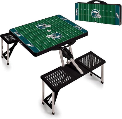 Picnic TIME NFL Football Field Folding Picnic Table, Camping Table, Outdoor Table with Umbrella Hole