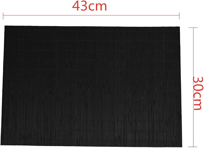 Dining Table Placemat, Heat-Resistant Place Mat Stain Resistant Anti-Skid Washable Bamboo Table Mat Placemat Kitchen Table mat… (Black)