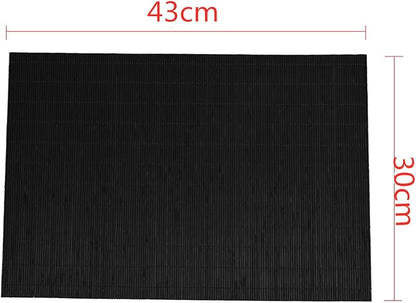 Dining Table Placemat, Heat-Resistant Place Mat Stain Resistant Anti-Skid Washable Bamboo Table Mat Placemat Kitchen Table mat… (Black)
