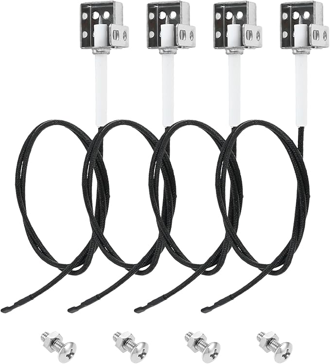Replacement for Master Forge BG179A Igniter Kit – Compatible with IG-49B, CIMF1, 98162, BG1795BAL – 4-Pack Electrode Ignition Wire with Mounting Hardware