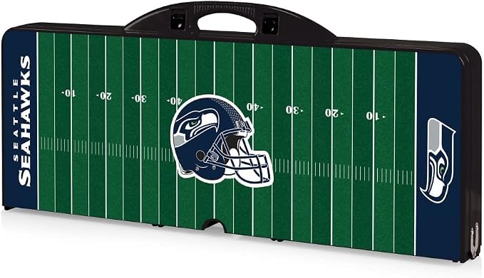 Picnic TIME NFL Football Field Folding Picnic Table, Camping Table, Outdoor Table with Umbrella Hole