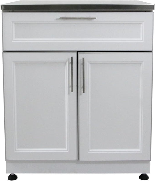 Blue Sky Outdoor Living White Shaker 2-Piece Outdoor Kitchen Combo Set – Weather-Resistant Modular Cabinets