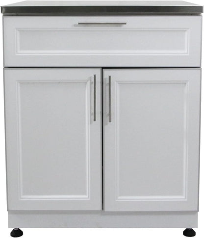 Blue Sky Outdoor Living White Shaker 4-Piece Outdoor Kitchen Combo Set 6 – Modular Weather-Resistant Storage Cabinets