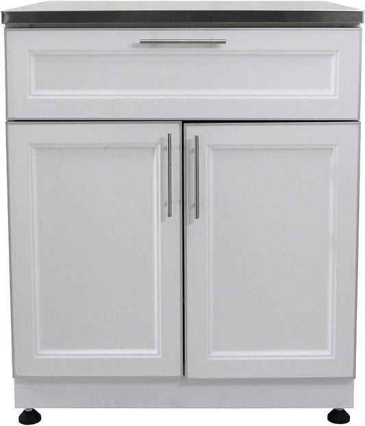 Blue Sky Outdoor Living White Shaker 4-Piece Outdoor Kitchen Combo Set 6 – Modular Weather-Resistant Storage Cabinets