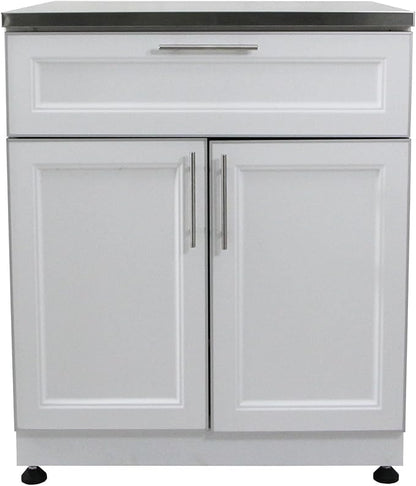 Blue Sky Outdoor Living White Shaker 3-Piece Outdoor Kitchen Combo Set 10 – Weatherproof Modular Storage Cabinets