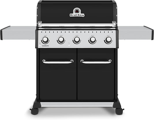 Broil King 876214 Baron 520 Pro, Liquid Propane (LP), Stainless Steel, Black