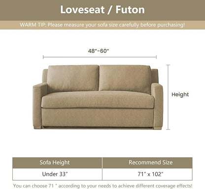 MYSKY HOME Couch Cover for Dogs, Sectional Couch Cover, Beige Lines Sofa Covers for Sectional Sofa L Shape Love Seat Couch Covers for Dogs Pets, Sofa Slipcovers Washable Soft Throw, 71"X102"